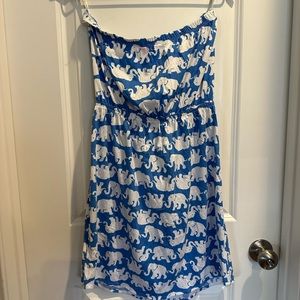 Lilly Pulitzer Windsor strapless dress. Tusk In Sun. VGUC.  SIZE LARGE.